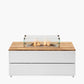 Cosipure 120 White and Teak Rectangular Fire Pit