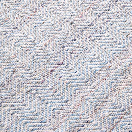 Indoor Outdoor Aqua Blue and White Inca Design Rug