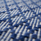 Indoor Outdoor Denim Blue and White Ikat Design Rug