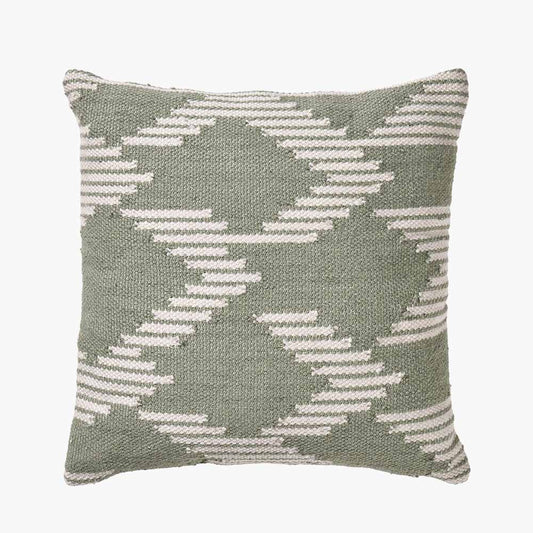 Indoor Outdoor Sage and White Chevron Design Scatter Cushion