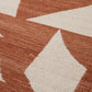 Indoor Outdoor Terracotta and Ivory Geometric Design Rug Large