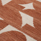 Indoor Outdoor Terracotta and Ivory Geometric Design Rug Large