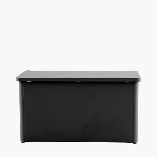 Rhode Island Small Galvanised Steel Cushion Box Black