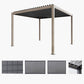 Pavillo Teak 3.5m x 3.5m Pergola, Pavillo Louvre Front/Back Panel Long, Pavillo Front/Back Blind Long, Pavillo Side Blind Short, Pavillo LED, Delivery and Installation