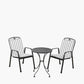 Savoy Bistro Set with Grey Striped/Plain Cushions