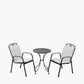 Savoy Bistro Set with Grey Striped/Plain Cushions