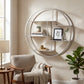 Large Circular Silver Wall Hanging Multi Shelf