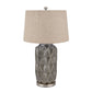 Acantho Grey Ceramic Lamp With Linen Shade