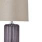Alberta Metallic Glass Lamp With Velvet Shade