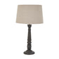 Delaney Grey Bead Candlestick Lamp With Linen Shade