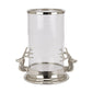 Silver Stag Heads Hurricane Lantern