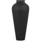 Matt Black Hammered Vase With Lid