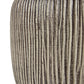 Ochre Carved Textured Table Lamp With Linen Shade