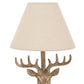 Stonewashed Stag Head Table Lamp With Linen Shade