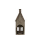 Tall Rustic Metal House Tealight With Glass Votive