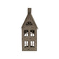 Tall Rustic Metal House Tealight With Glass Votive