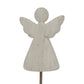 Large Whitewashed Rustic Angel On Stand