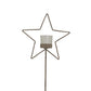 Natural Rustic Star On Wood Stand With Glass Votive