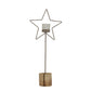Natural Rustic Star On Wood Stand With Glass Votive