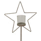 Large Natural Rustic Star On Wood Stand With Glass Votive