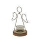 Rustic Outline Angel Tealight On Stand With Glass Votive
