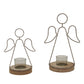 Rustic Outline Angel Tealight On Stand With Glass Votive