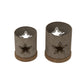 Rustic Metal Star Candle Holder On Wood Stand