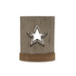 Rustic Metal Star Candle Holder On Wood Stand