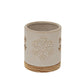 Alora Ceramic Snowflake Candle Holder On Wood Base
