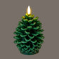 Luxe Collection Natural Glow Green Pinecone LED Wax Candle
