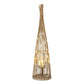 Large Conical Wicker Lantern With Glass Holder & LED Lights
