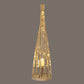 Small Conical Wicker Lantern With Glass Holder & LED Lights
