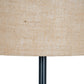 Black Cannon Table Lamp With Hessian Shade