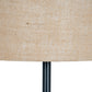 Black Cannon Table Lamp With Hessian Shade