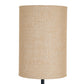 Black Cannon Floor Lamp With Hessian Shade