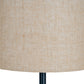 Black Cannon Floor Lamp With Hessian Shade