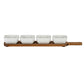 Acacia Serving Board including Four Ceramic Serving Bowls