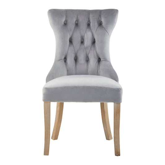 Kensington Townhouse Grey Buttoned Dining Chair