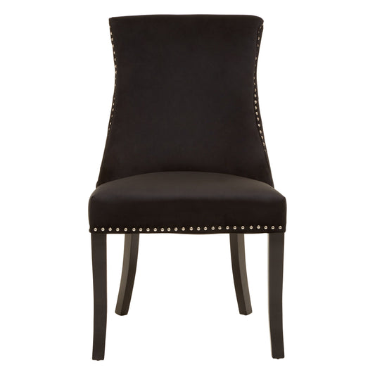 Kensington Townhouse Black Velvet Dining Chair