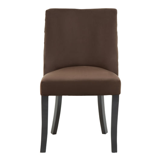 Kensington Townhouse Mink Velvet Dining Chair with Wooden Legs