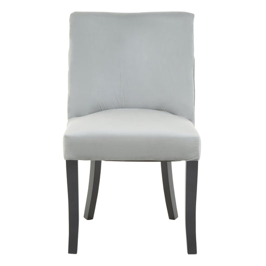 Kensington Townhouse Grey Velvet Dining Chair with Black Legs