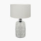 Ophelia Small Mercurial Glass Table Lamp Base with Henry 30cm White Handloom Cylinder Lampshade