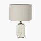 Ophelia Small Mercurial Glass Table Lamp Base with Lino 30cm Grey Self Lined Linen Cylinder Lampshade
