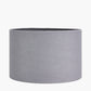 Ophelia Small Grey Bubble Glass Table Lamp Base with Lino 30cm Steel Grey Self Lined Linen Cylinder Lampshade