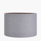 Ophelia Small Grey Bubble Glass Table Lamp Base with Lino 30cm Steel Grey Self Lined Linen Cylinder Lampshade