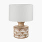 Kingsbury White Wash Large Carved Wood Table Lamp Base with Lino 40cm White Self Lined Linen Cylinder Lampshade