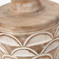 Kingsbury White Wash Large Carved Wood Table Lamp Base with Lino 40cm White Self Lined Linen Cylinder Lampshade