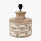 Kingsbury White Wash Large Carved Wood Table Lamp Base