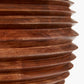 Pembury Brown Wash Large Turned Wood Table Lamp Base with Lars 40cm Cinnamon Ikat Patterned Cylinder Lampshade