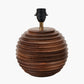 Pembury Brown Wash Turned Wood Table Lamp Base